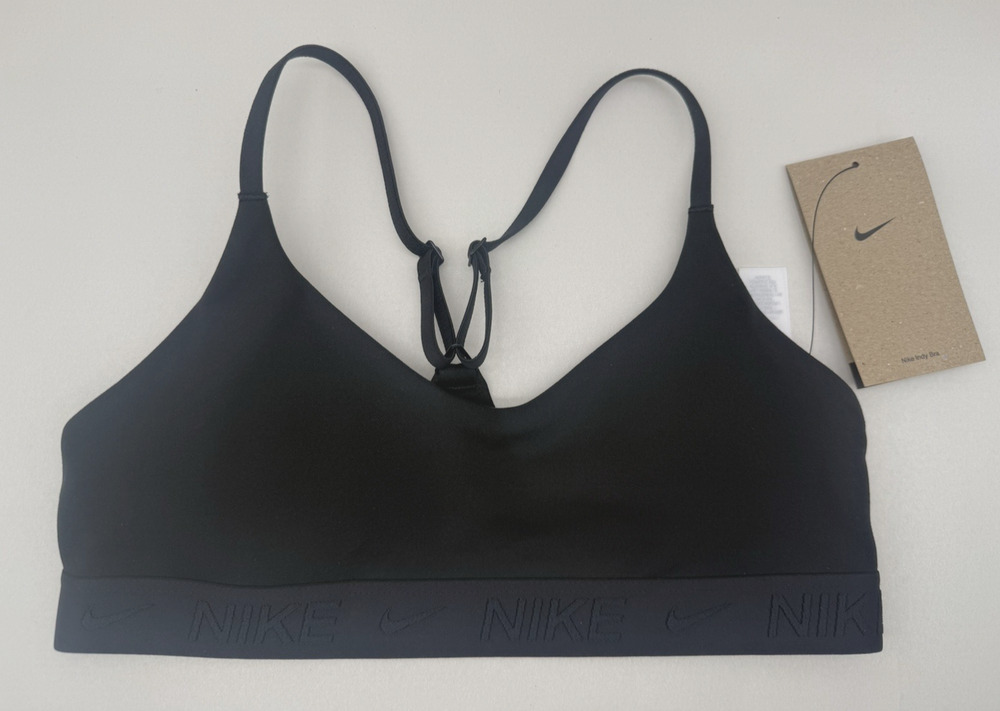 Nike Dri-Fit Girl's Training Sports Bra, Black/Black, Size Medium *READ...